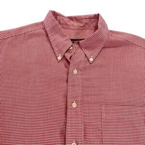Vintage Harold's Button Down Shirt Men's XL Red and White Gingham All Cotton‎